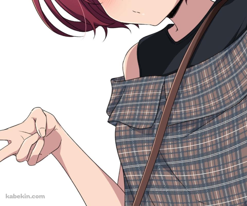 スマホを持ちピースをする小鞠知花 / 負けヒロインが多すぎる!のAndroidの壁紙(960px x 800px) スマホ用