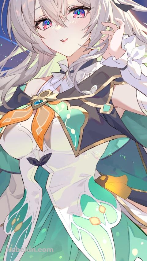 夜の星座と髪を触るホタル / 崩壊:スターレイルのAndroidの壁紙(480px x 854px) スマホ用