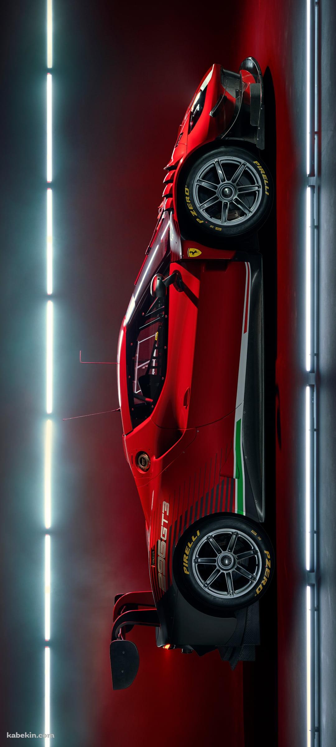 かっこいいFerrari 296 GT3 / 赤のAndroidの壁紙(1080px x 2400px) スマホ用