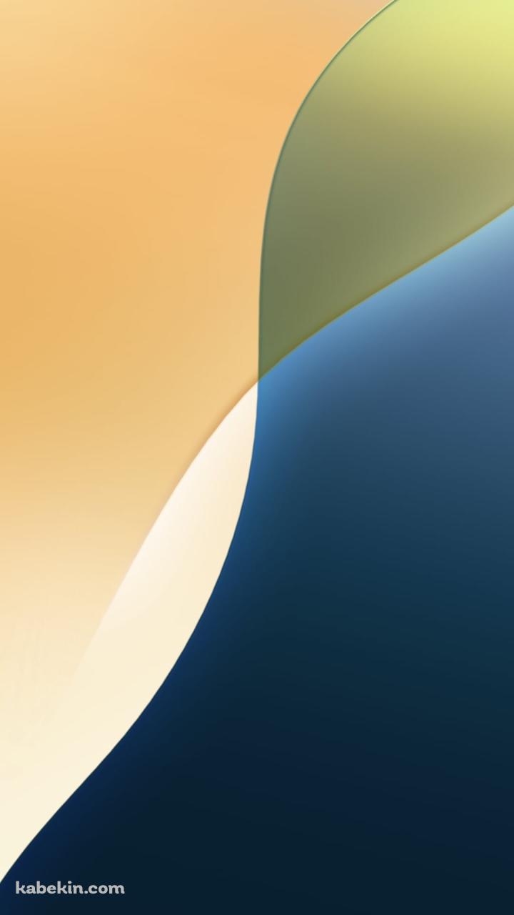 黄色・緑色・青の波のようなテクスチャーのAndroidの壁紙(720px x 1280px) スマホ用