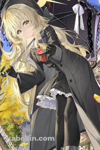 黒い日傘をさしたニヤニヤ教授 / ブルーアーカイブのAndroidの壁紙(320px x 480px) スマホ用