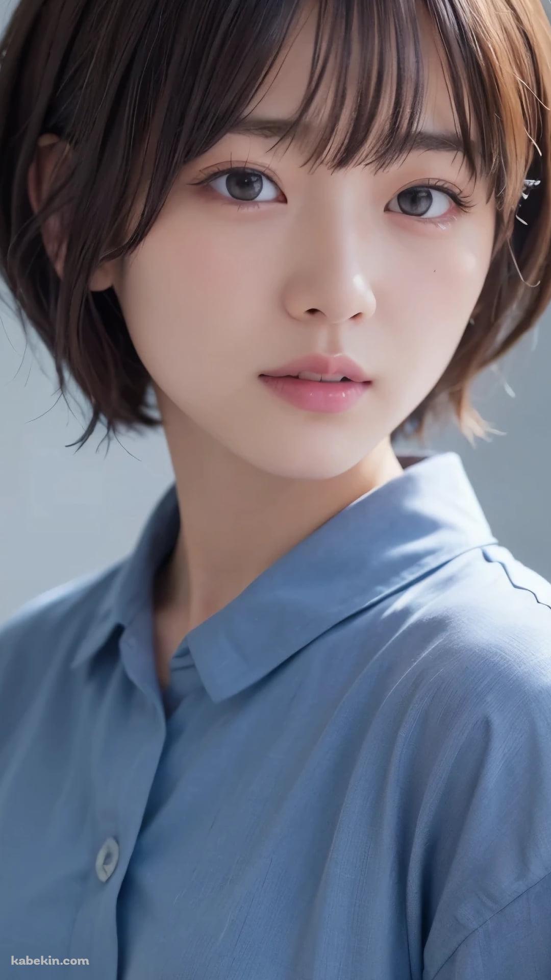 透明感のあるショートカットの女性 / 日本人 / 可愛いのAndroidの壁紙(1080px x 1920px) スマホ用