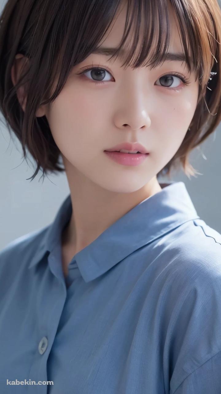 透明感のあるショートカットの女性 / 日本人 / 可愛いのAndroidの壁紙(720px x 1280px) スマホ用