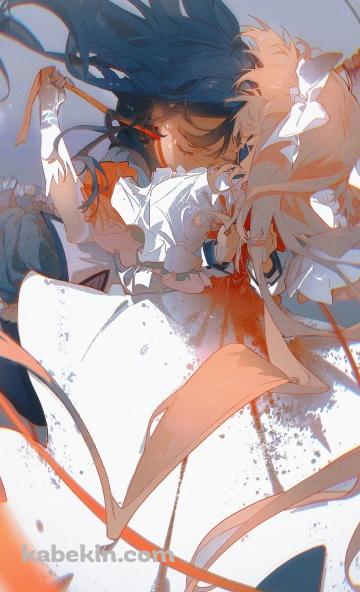白いドレスを着た鹿目まどかと黒いドレスを着た暁美ほむら / 魔法少女まどか☆マギカのAndroidの壁紙(360px x 592px) スマホ用