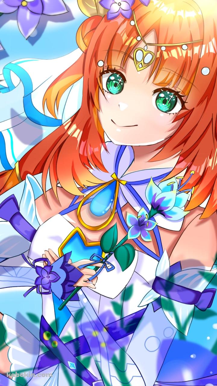 紫の花とニィロウ / 東風はこぶ花の吐息 / 原神のAndroidの壁紙(720px x 1280px) スマホ用