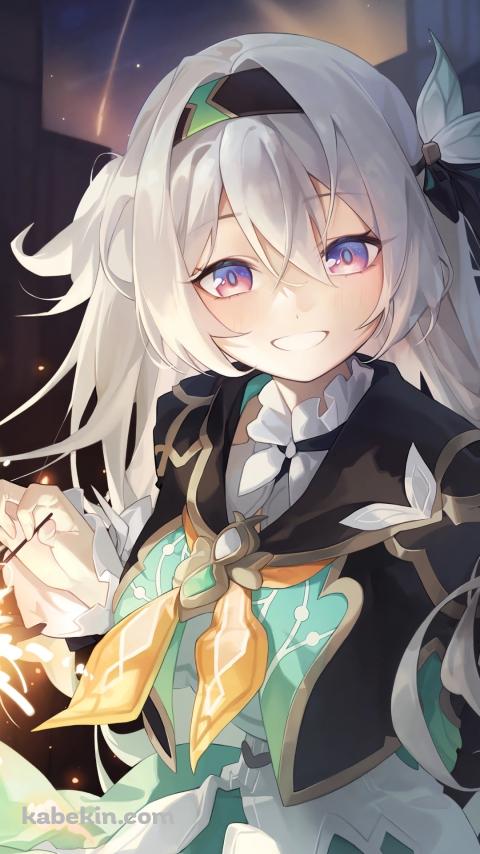 夜 線香花火を持つ笑顔のホタル / 崩壊:スターレイルのAndroidの壁紙(480px x 854px) スマホ用
