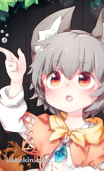 草から落ちる水滴に指を伸ばすナズーリン / 東方のAndroidの壁紙(360px x 592px) スマホ用