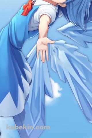 空を飛ぶチルノ / 可愛い / 東方のAndroidの壁紙(320px x 480px) スマホ用