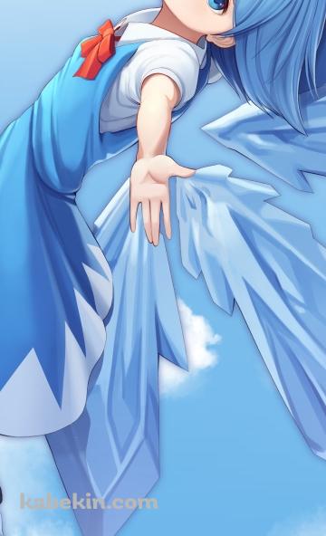 空を飛ぶチルノ / 可愛い / 東方のAndroidの壁紙(360px x 592px) スマホ用