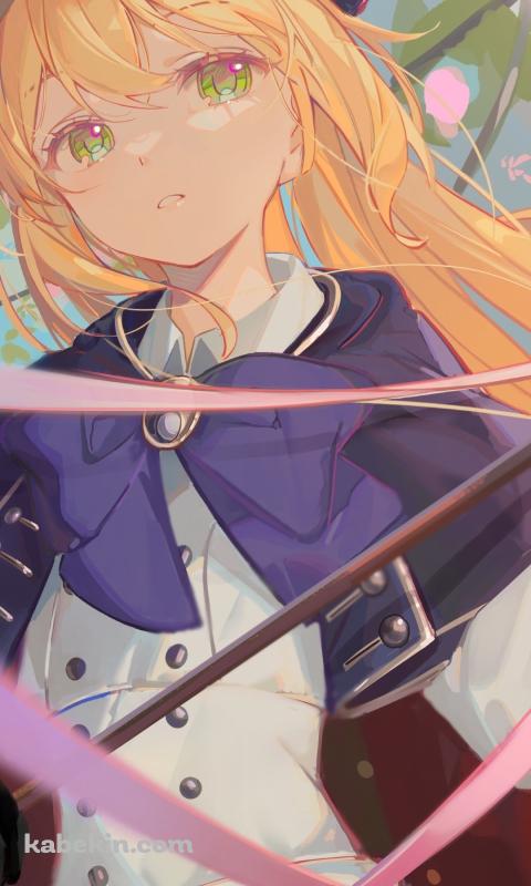 ベレー帽を被った可愛いアルトリア・ペンドラゴン / アルトリア・キャスター / FateのAndroidの壁紙(480px x 800px) スマホ用