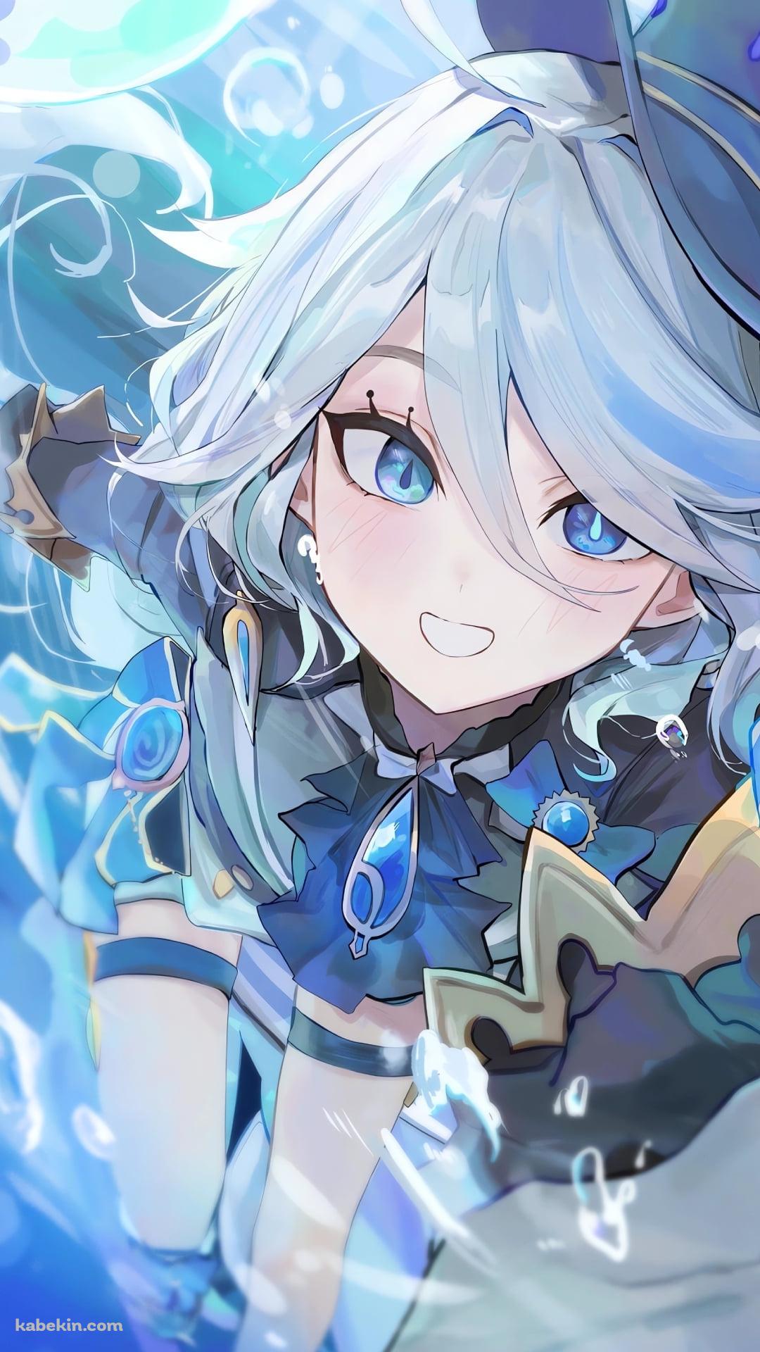 海を泳ぐフリーナ / 原神のAndroidの壁紙(1080px x 1920px) スマホ用