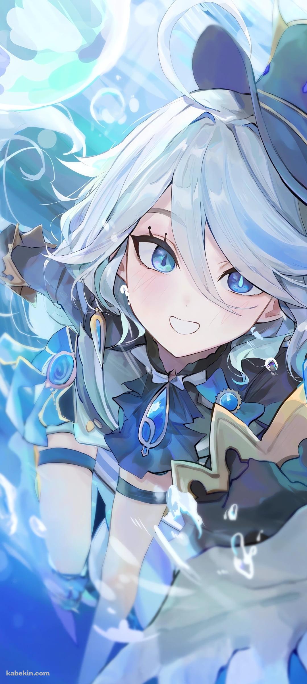 海を泳ぐフリーナ / 原神のAndroidの壁紙(1080px x 2400px) スマホ用