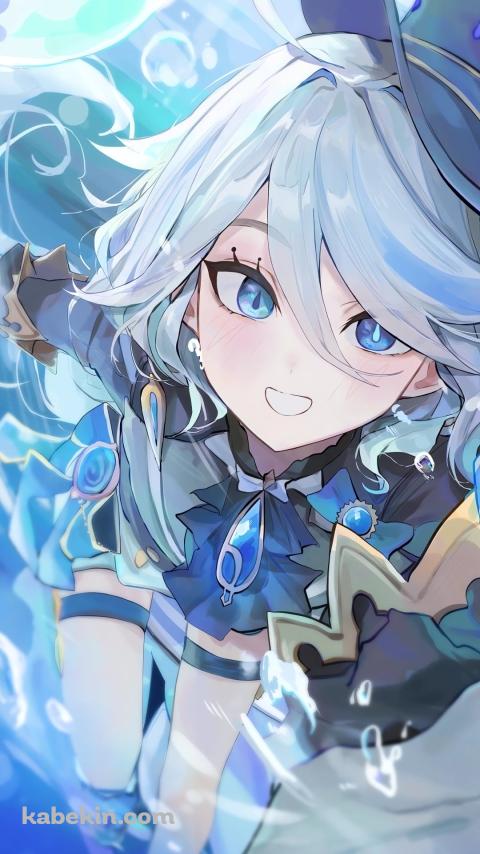 海を泳ぐフリーナ / 原神のAndroidの壁紙(480px x 854px) スマホ用