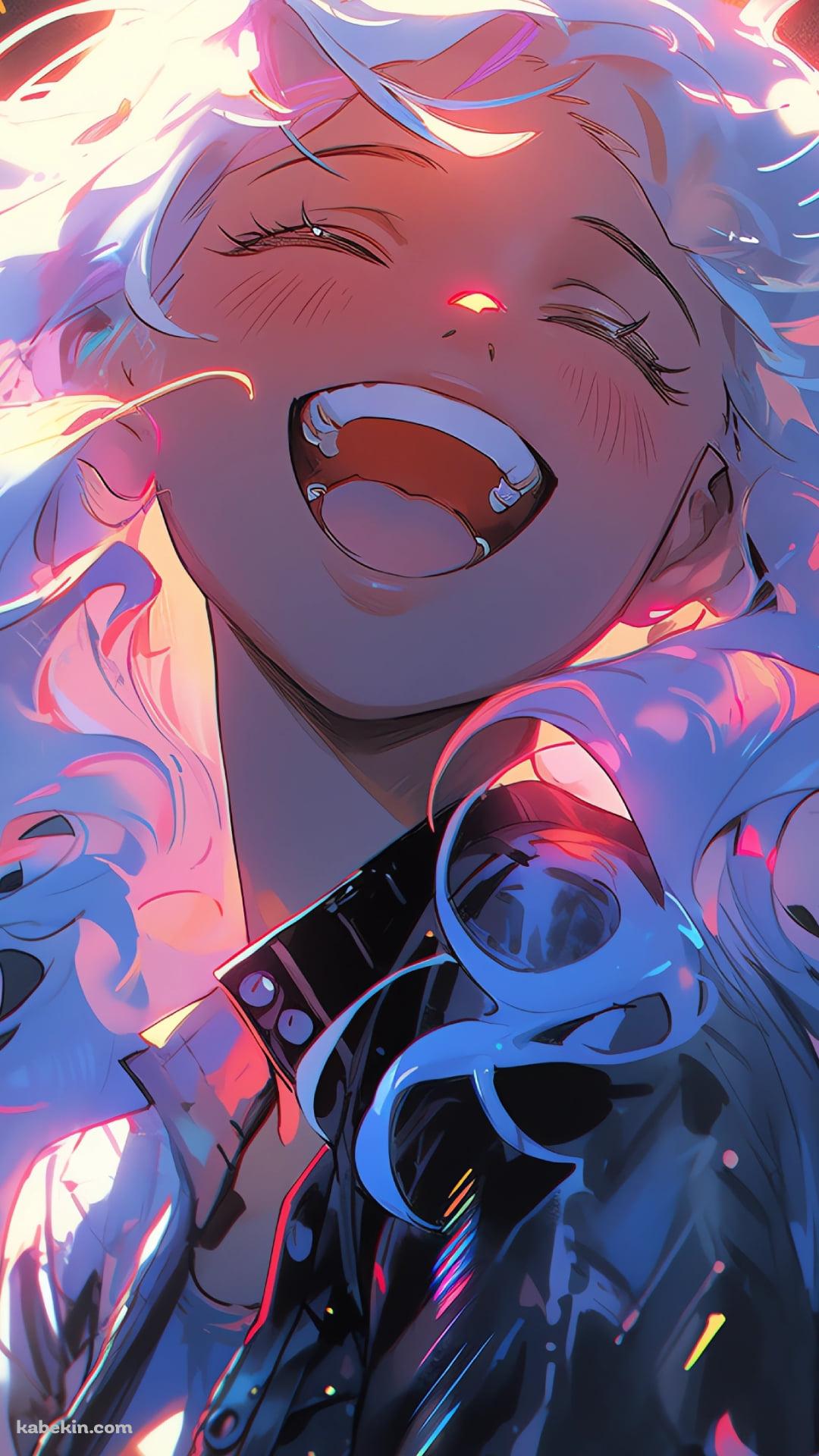 黒いジャケットを着た笑顔の女性のAndroidの壁紙(1080px x 1920px) スマホ用
