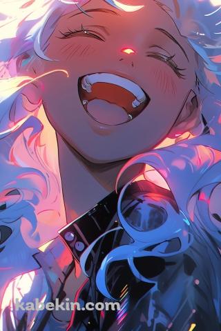 黒いジャケットを着た笑顔の女性のAndroidの壁紙(320px x 480px) スマホ用