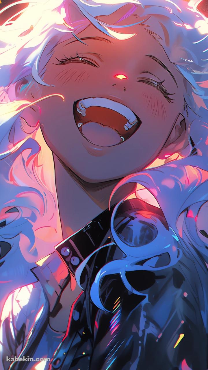 黒いジャケットを着た笑顔の女性のAndroidの壁紙(720px x 1280px) スマホ用