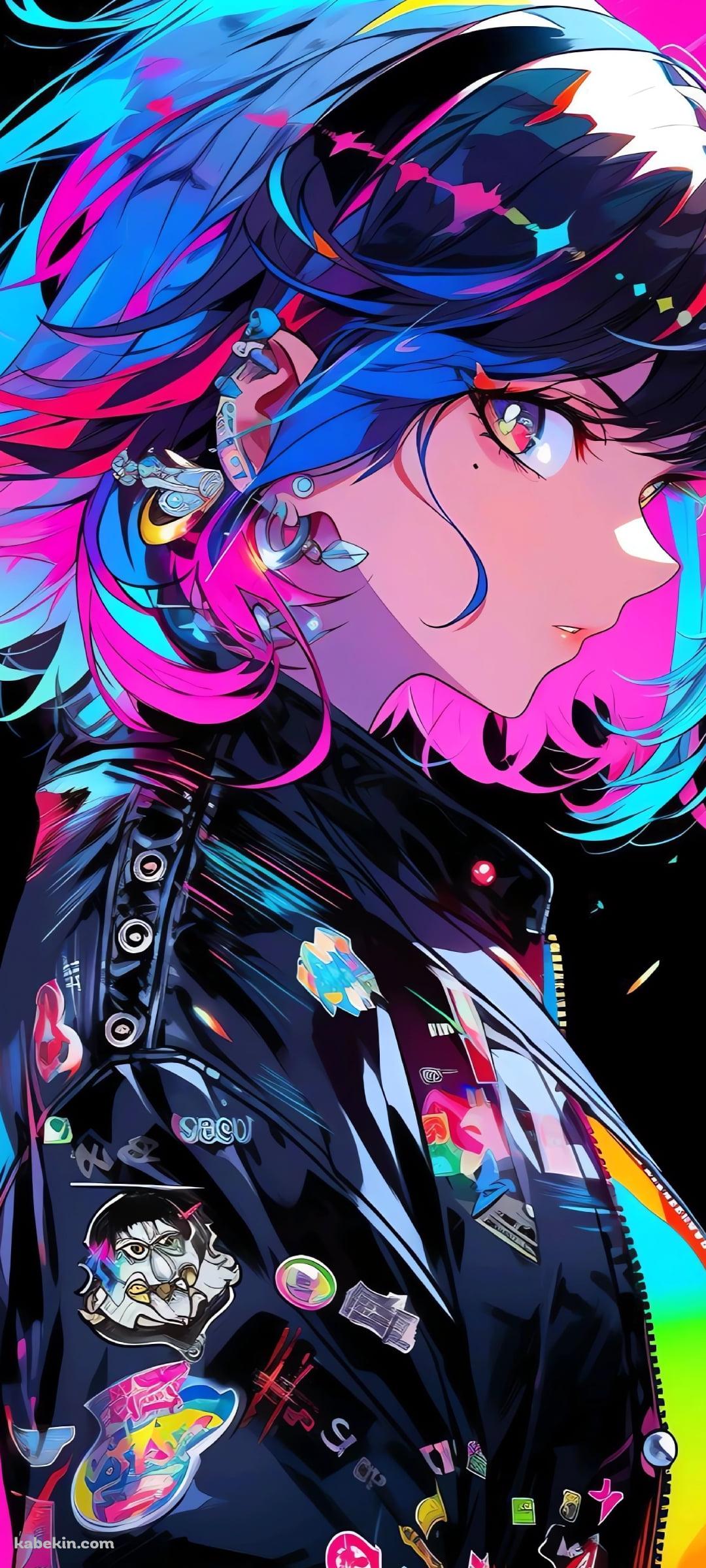 こちらを見つめる黒いジャケットを着た女性のAndroidの壁紙(1080px x 2400px) スマホ用
