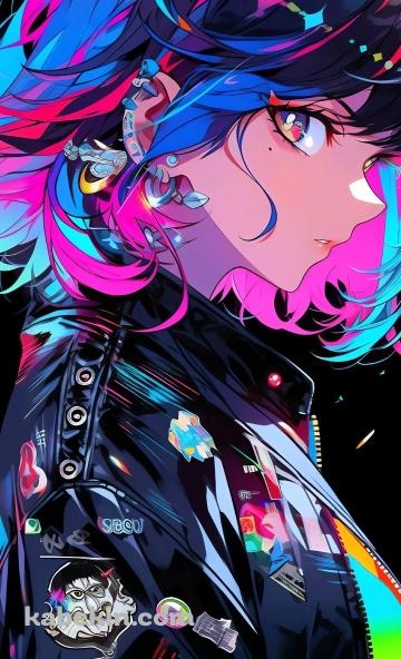 こちらを見つめる黒いジャケットを着た女性のAndroidの壁紙(360px x 592px) スマホ用