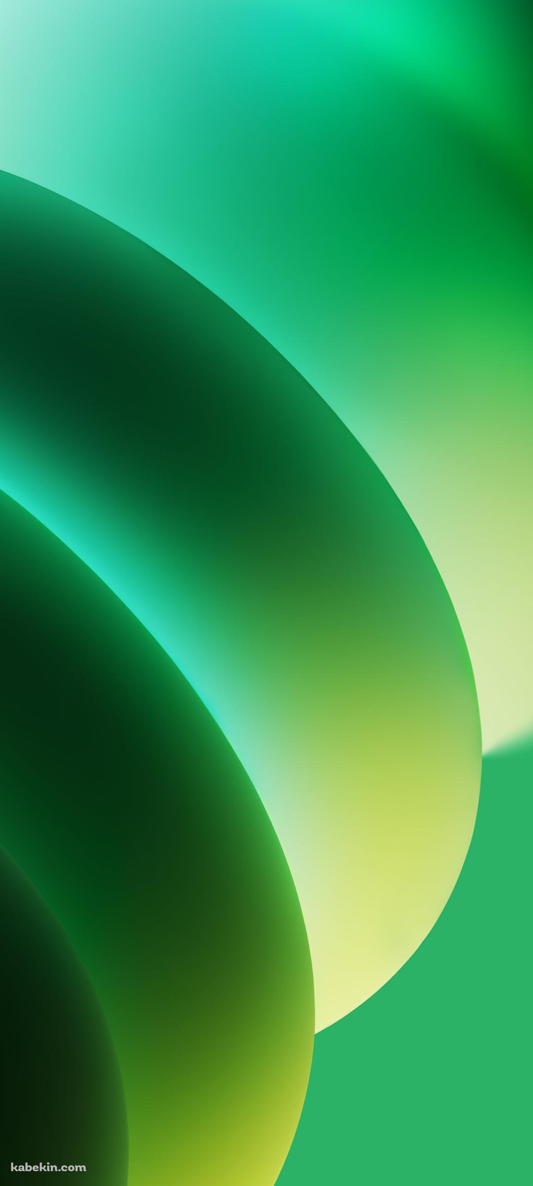 緑の光る螺旋のAndroidの壁紙(1080px x 2400px) スマホ用