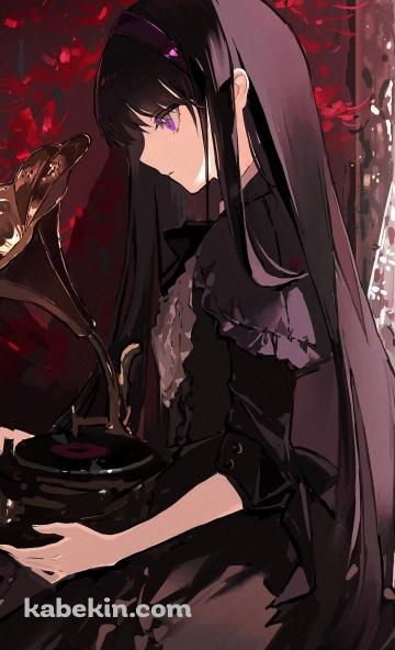 蓄音機を抱える暁美ほむら / 魔法少女まどか☆マギカのAndroidの壁紙(360px x 592px) スマホ用