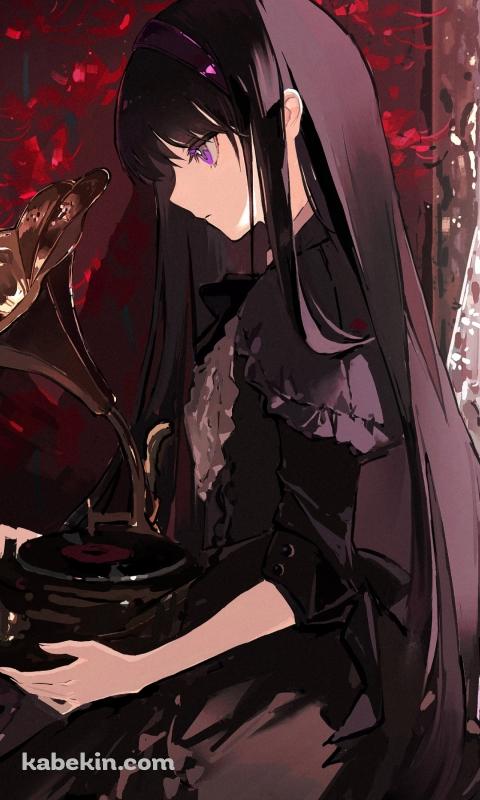 蓄音機を抱える暁美ほむら / 魔法少女まどか☆マギカのAndroidの壁紙(480px x 800px) スマホ用