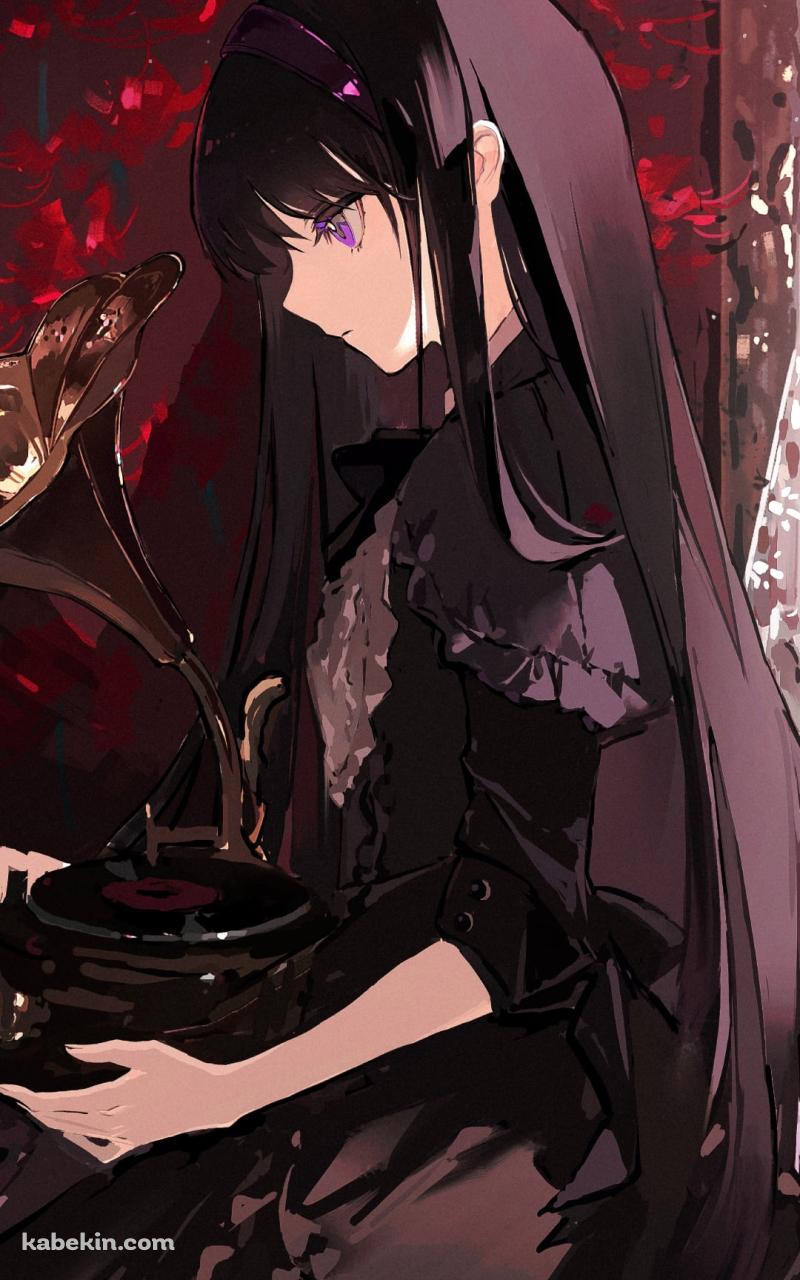 蓄音機を抱える暁美ほむら / 魔法少女まどか☆マギカのAndroidの壁紙(800px x 1280px) スマホ用