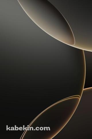 黒い楕円と金色の光のAndroidの壁紙(320px x 480px) スマホ用