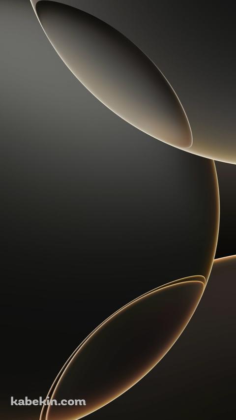 黒い楕円と金色の光のAndroidの壁紙(480px x 854px) スマホ用