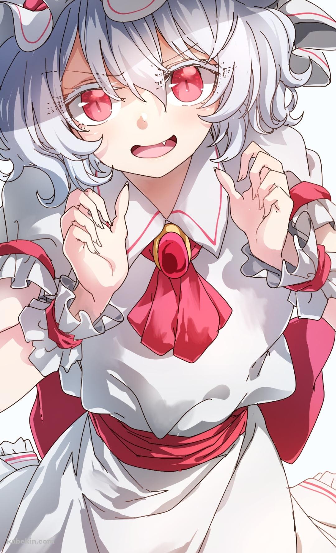 両手を前に出した白い服を着たレミリア・スカーレット / 東方のAndroidの壁紙(1080px x 1776px) スマホ用