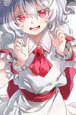 両手を前に出した白い服を着たレミリア・スカーレット / 東方のAndroidの壁紙(320px x 480px) スマホ用