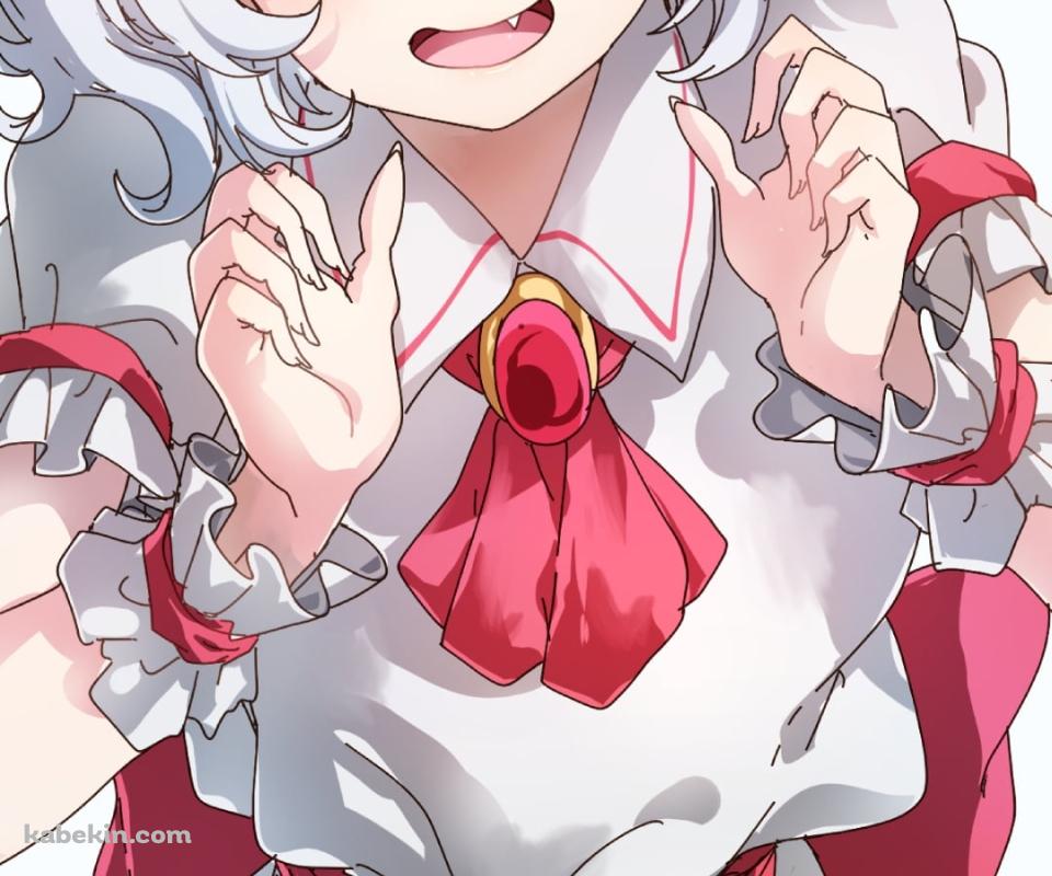 両手を前に出した白い服を着たレミリア・スカーレット / 東方のAndroidの壁紙(960px x 800px) スマホ用