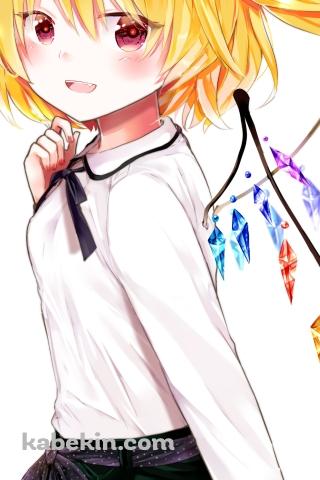 振り返る可愛いフランドール・スカーレット / 東方のAndroidの壁紙(320px x 480px) スマホ用