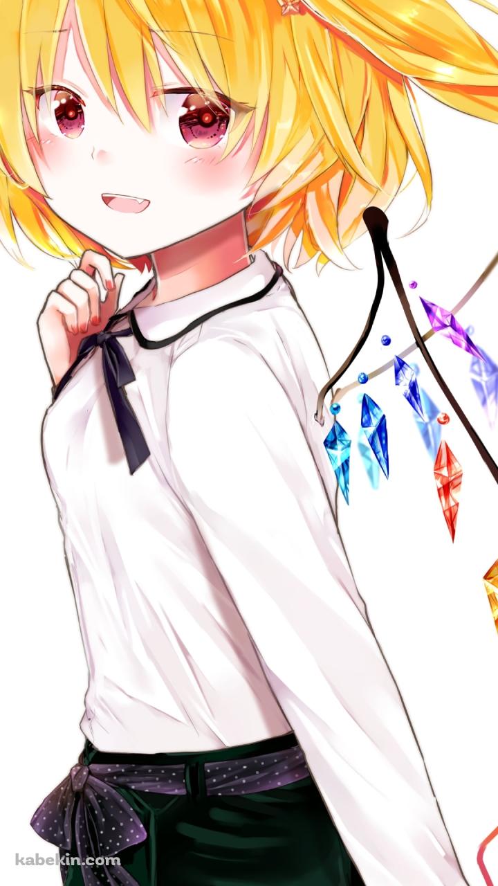 振り返る可愛いフランドール・スカーレット / 東方のAndroidの壁紙(720px x 1280px) スマホ用