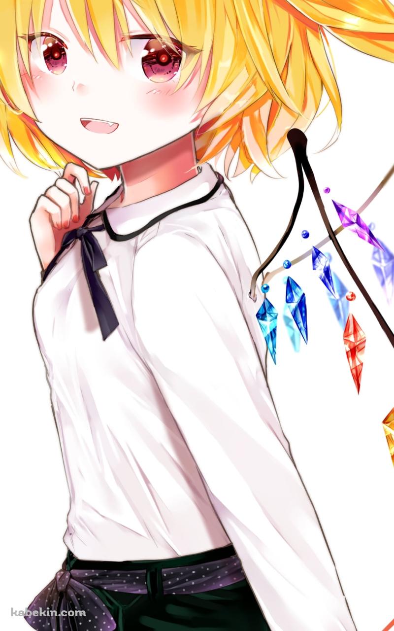 振り返る可愛いフランドール・スカーレット / 東方のAndroidの壁紙(800px x 1280px) スマホ用