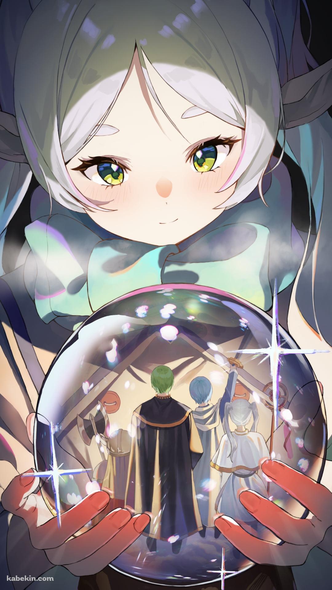 スノードームを持つツインテールのフリーレン / ヒンメル / アイゼン / ハイター / 葬送のフリーレンのAndroidの壁紙(1080px x 1920px) スマホ用
