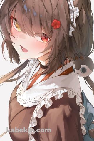 メイド姿の戌亥とこ / 赤い花 / にじさんじ / バーチャルYouTuberのAndroidの壁紙(320px x 480px) スマホ用