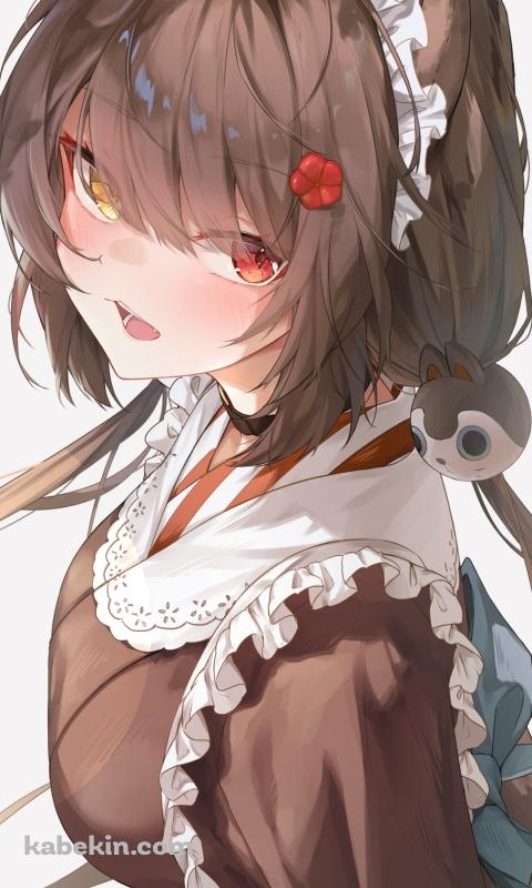 メイド姿の戌亥とこ / 赤い花 / にじさんじ / バーチャルYouTuberのAndroidの壁紙(480px x 800px) スマホ用