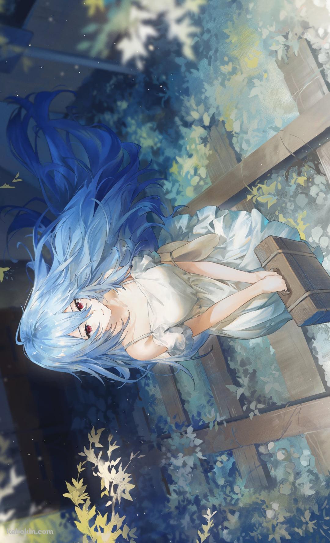 廃れた線路の上に立つ綾波レイ / 新世紀エヴァンゲリオンのAndroidの壁紙(1080px x 1776px) スマホ用