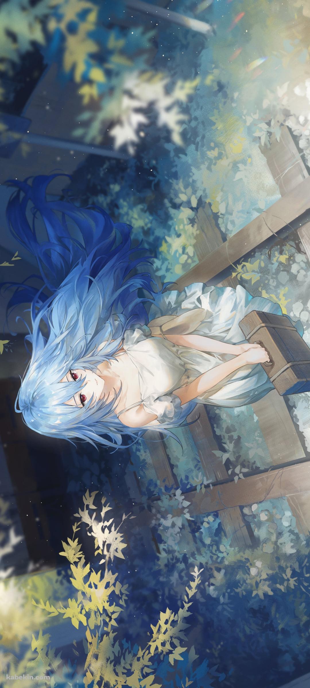 廃れた線路の上に立つ綾波レイ / 新世紀エヴァンゲリオンのAndroidの壁紙(1080px x 2400px) スマホ用