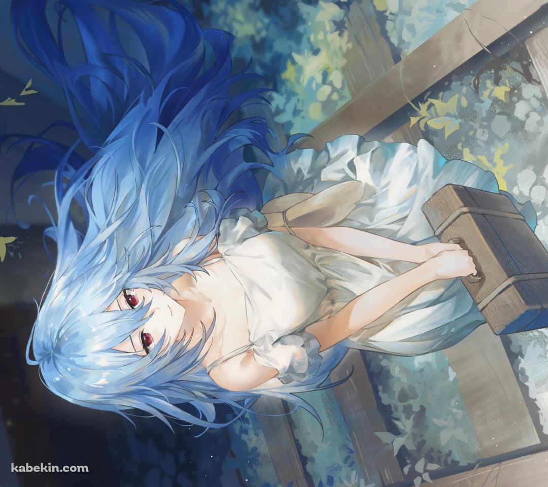 廃れた線路の上に立つ綾波レイ / 新世紀エヴァンゲリオンのAndroidの壁紙(1080px x 960px) スマホ用