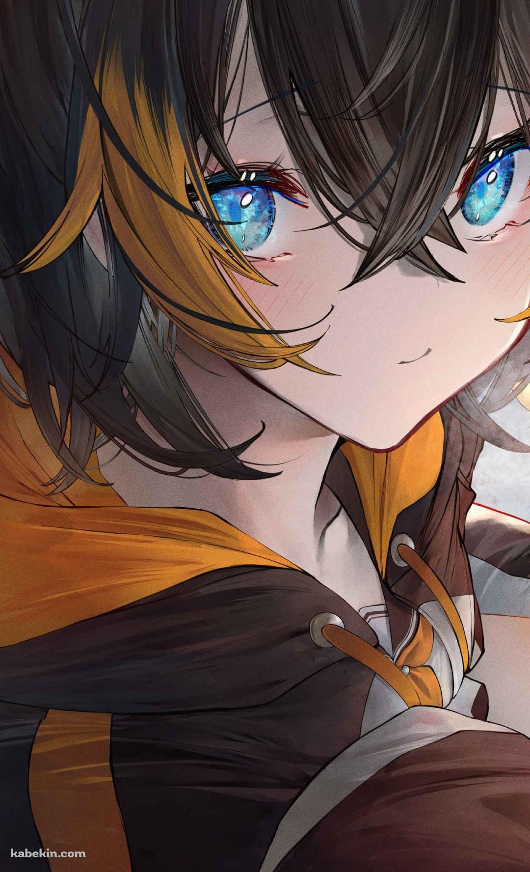 青い瞳でこちらを見つめるペトラ・グリン / にじさんじ / バーチャルYouTuberのAndroidの壁紙(1080px x 1776px) スマホ用