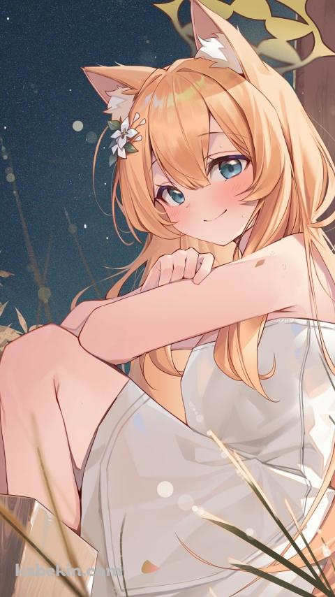 満月と伊落マリー / 十五夜 / ブルーアーカイブのAndroidの壁紙(480px x 854px) スマホ用