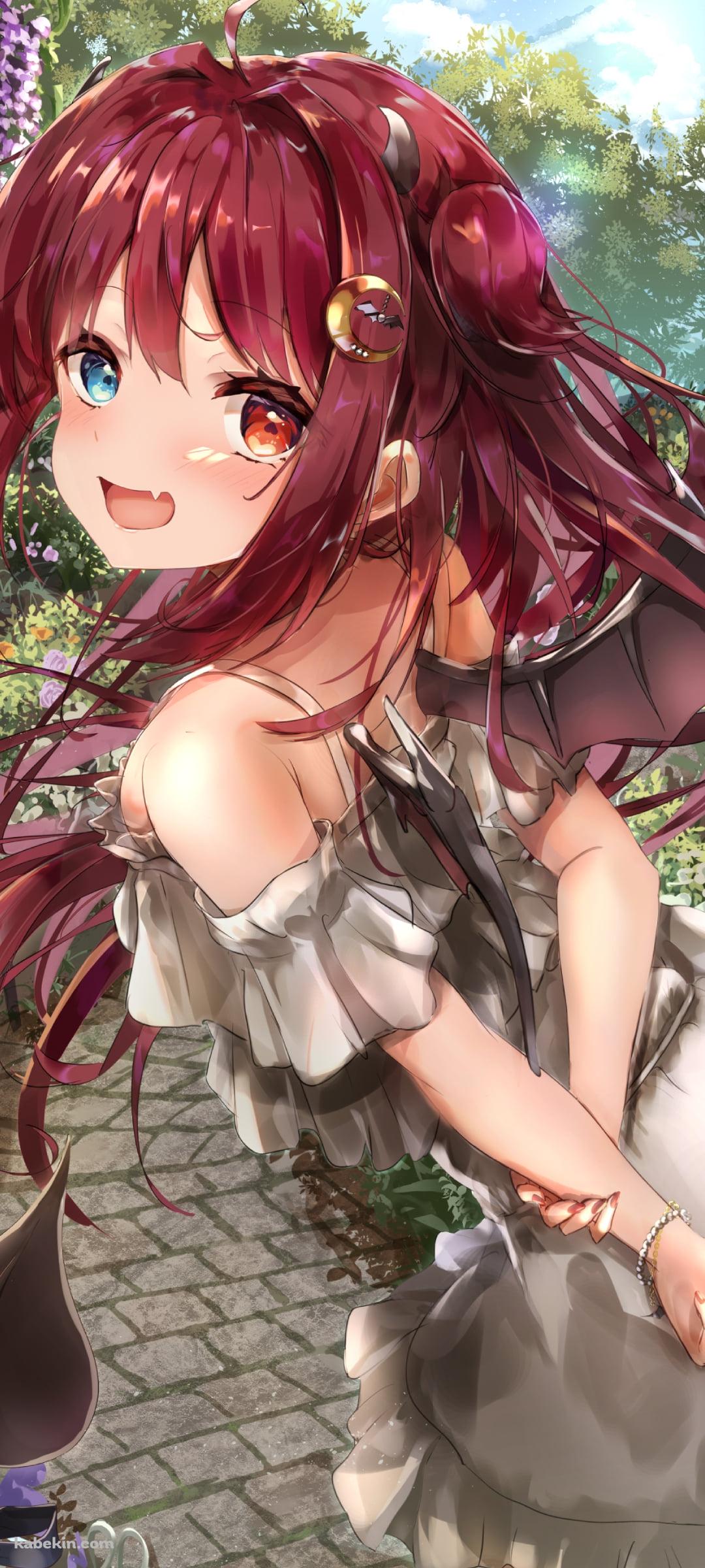 後ろ手を組む夢月ロア / にじさんじ / バーチャルYouTuberのAndroidの壁紙(1080px x 2400px) スマホ用