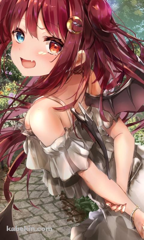 後ろ手を組む夢月ロア / にじさんじ / バーチャルYouTuberのAndroidの壁紙(480px x 800px) スマホ用