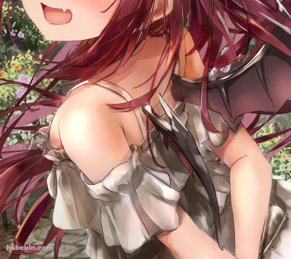 後ろ手を組む夢月ロア / にじさんじ / バーチャルYouTuberのAndroidの壁紙(960px x 854px) スマホ用
