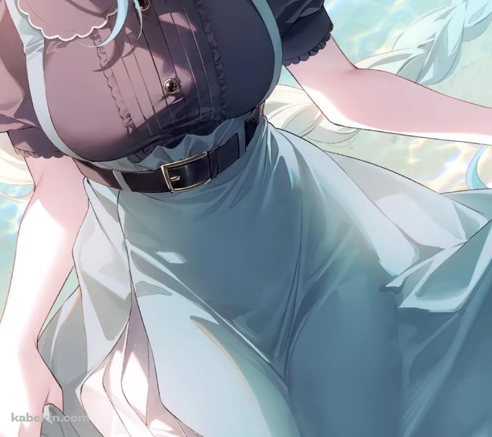 波打ち際を歩く藍沢エマ / ぶいすぽっ！ / バーチャルYouTuberのAndroidの壁紙(960px x 854px) スマホ用