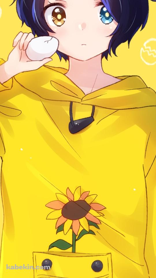ゆで卵を持つ大戸アイ / ワンダーエッグ･プライオリティのAndroidの壁紙(540px x 960px) スマホ用