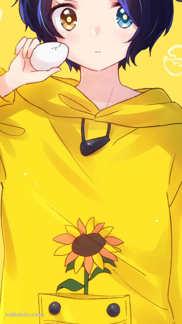 ゆで卵を持つ大戸アイ / ワンダーエッグ･プライオリティのAndroidの壁紙(720px x 1280px) スマホ用