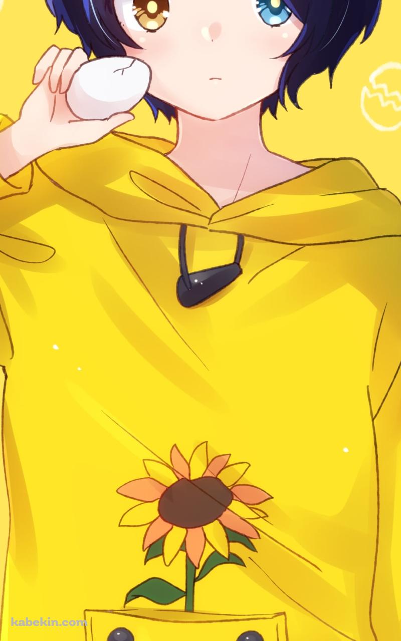 ゆで卵を持つ大戸アイ / ワンダーエッグ･プライオリティのAndroidの壁紙(800px x 1280px) スマホ用