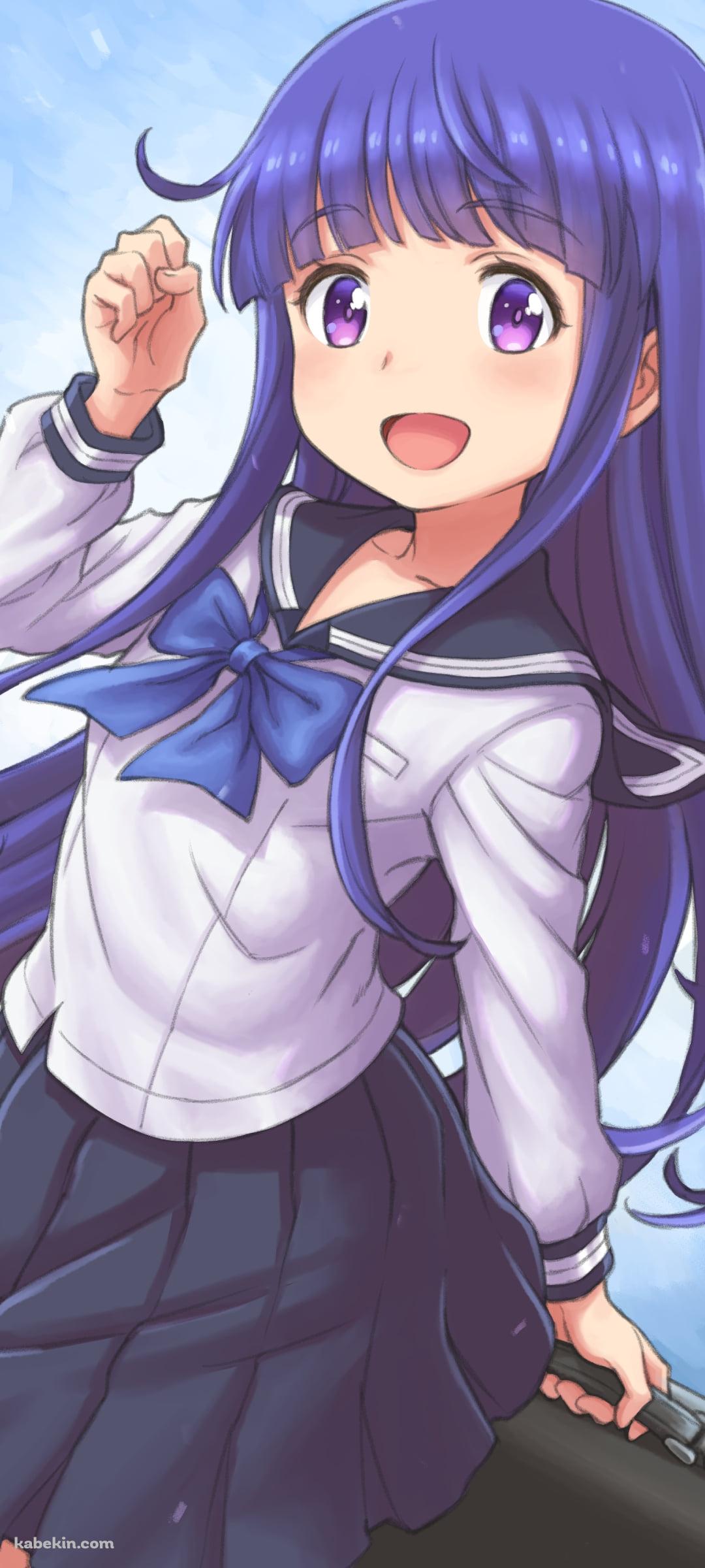 セーラー服を着た古手梨花 / ひぐらしのなく頃にのAndroidの壁紙(1080px x 2400px) スマホ用